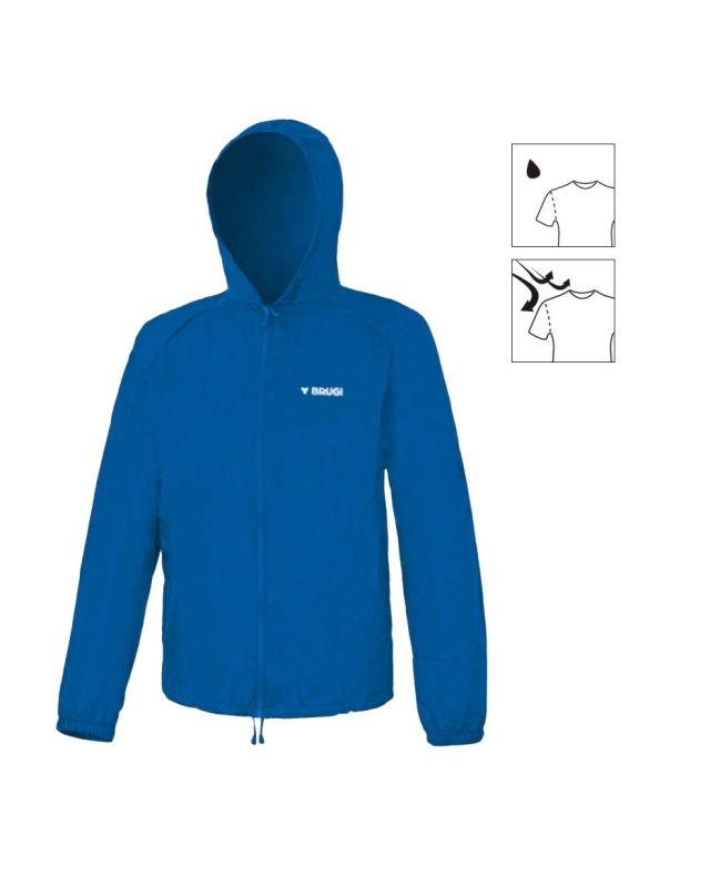 Product: BRUGI - K-way richiudibile azzurro con zip frontale