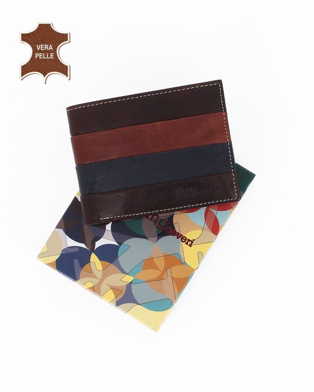 Product: YOU YOUNG COVERI - Portafoglio multicolor da uomo in VERA PELLE con ribaltina (1 of 4)