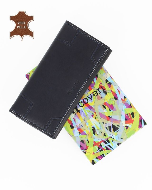Product: YOU YOUNG COVERI - Portafoglio blu da uomo in VERA PELLE con patta (1 of 5)