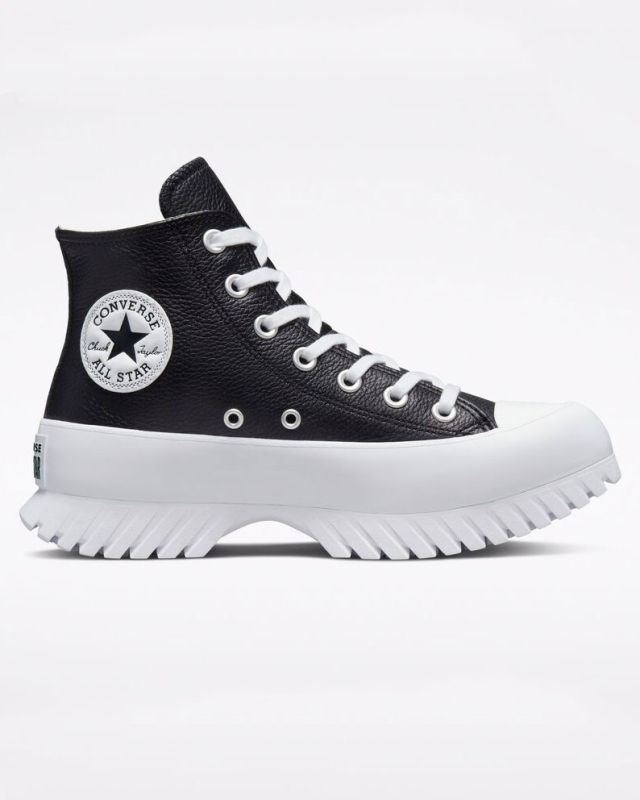 Product: CONVERSE -Sneakers alta nera in VERA PELLE con suola alta e soletta comfort - CHUCK TAYLOR ALL STAR LUGGED 2.0 HI (1 of 13)
