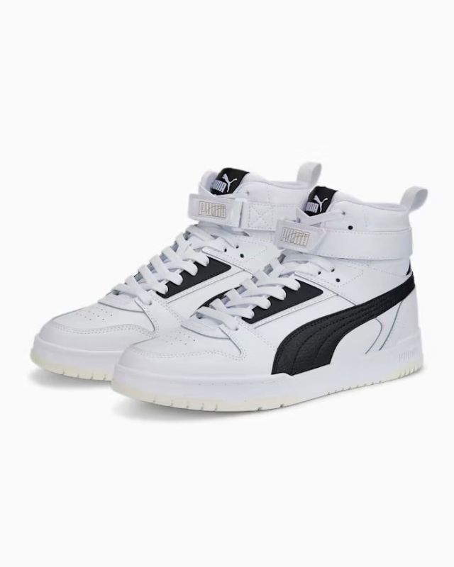 Product: PUMA - Sneakers alta da uomo in VERA PELLE bianca e nera con dettagli oro - RBD GAME (1 of 7)