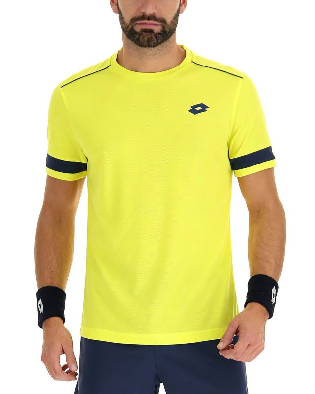 Product: LOTTO - Maglietta da padel gialla in tessuto traspirante con dettagli blu - SUPERRAPIDA V (1 of 2)