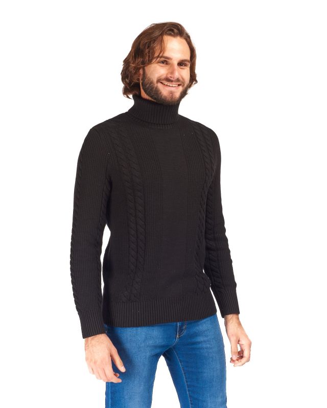 Product: JACK&JONES - MAGLIONE UOMO A COLLO ALTO NERO (1 of 5)