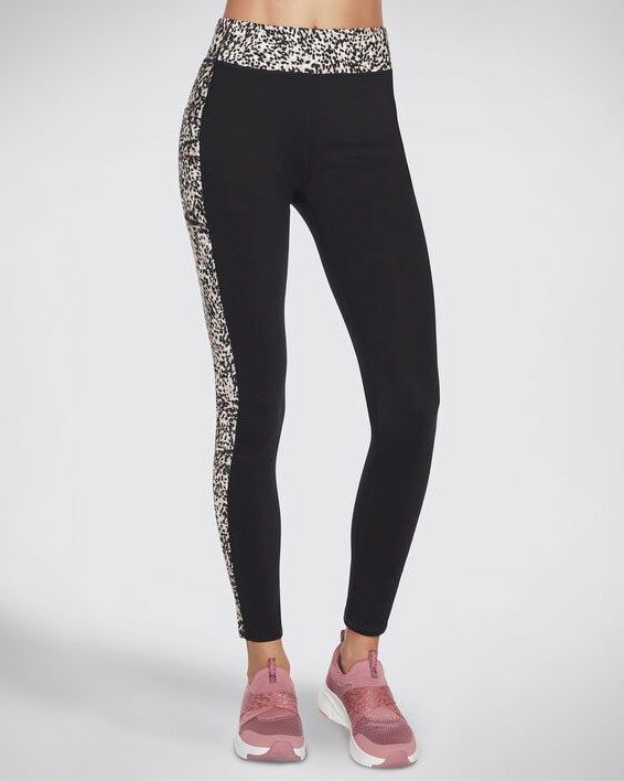 Product: SKECHERS - Leggins neri a vita alta con dettagli leopardati (1 of 5)