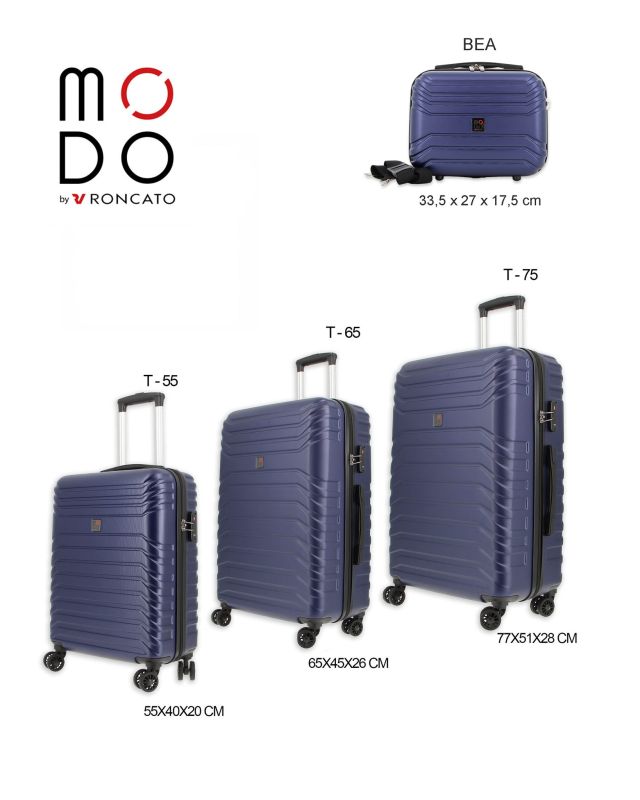 Product: MODO BY RONCATO - TROLLEY ABS BLU 4 RUOTE CON COMBINAZIONE TSA (1 of 6)