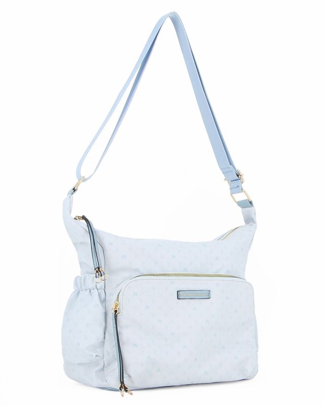Product: CORTINA POLO STYLE - Borsa celeste con tracolla regolabile e tasca frontale (1 of 4)