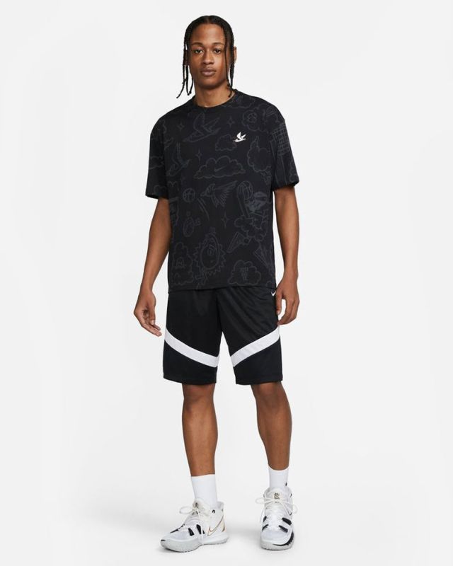 Product: NIKE - Pantaloncini corti loose fit da uomo neri e bianchi in tessuto traspirante (1 of 5)