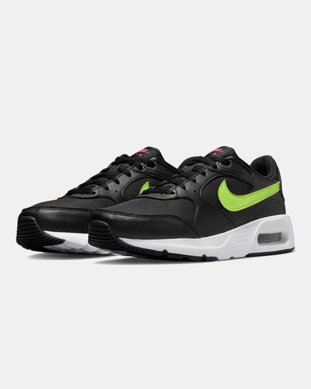 Product: NIKE - Sneakers da uomo nera in VERA PELLE con logo giallo fluo - AIR MAX SC TRK3 (1 of 6)