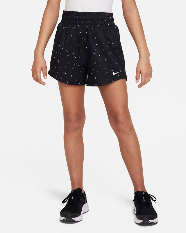 Product: NIKE - Pantalone corto da bambino loose fit nero a vita alta in tessuto traspirante (1 of 6)