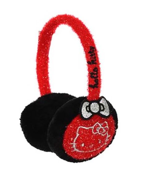 Product: HELLO KITTY - Paraorecchie bimba rosso con fiocco argento (1 of 2)