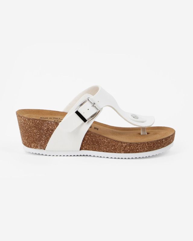 Product: SANA COMFORT - Ciabatta bianca infradito con sottopiede in VERA PELLE e suola antiscivolo, MADE IN ITALY (1 of 4)