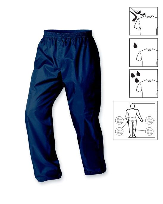 Product: BRUGI - Pantaloni richiudibili da uomo blu antivento idrorepellenti e impermeabili con elastico in vita e sulle caviglie