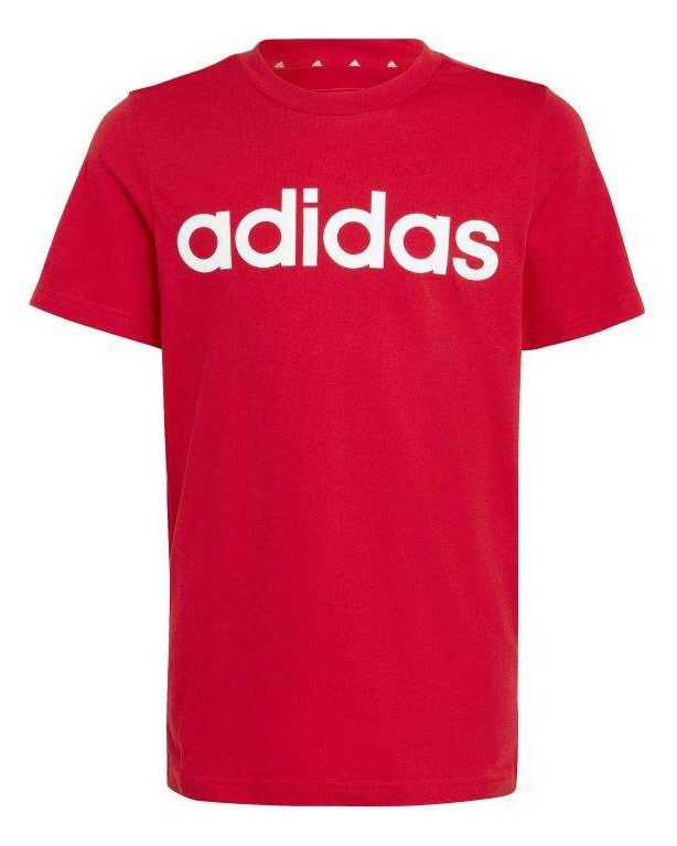 Product: ADIDAS - T shirt girocollo da bambino rossa in cotone con logo bianco (1 of 4)