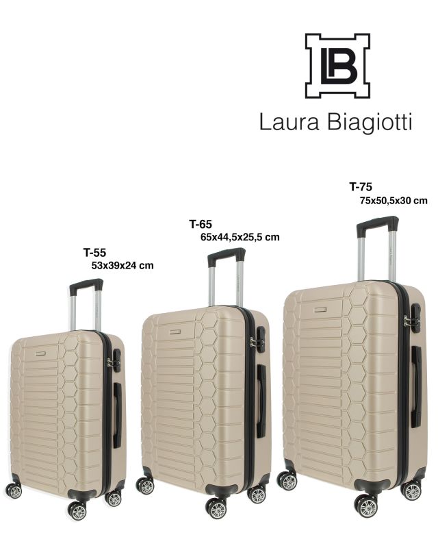 Product: BIAGIOTTI - TROLLEY CHAMPAGNE  IN ABS E 4 RUOTE DOPPIE CON STAMPA TARTARUGATA (1 of 5)