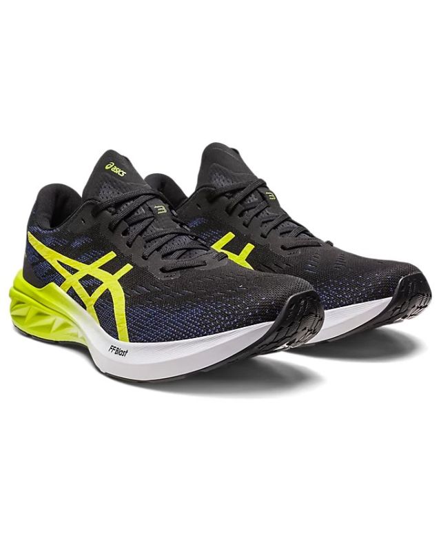 Product: ASICS - Scarpa da running uomo nera e verde lime in maglia rinforzata traspirante con intersuola ammortizzzata (1 of 6)