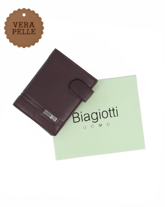 Product: BIAGIOTTI - Portafoglio da uomo marrone in VERA PELLE con RFID (1 of 4)