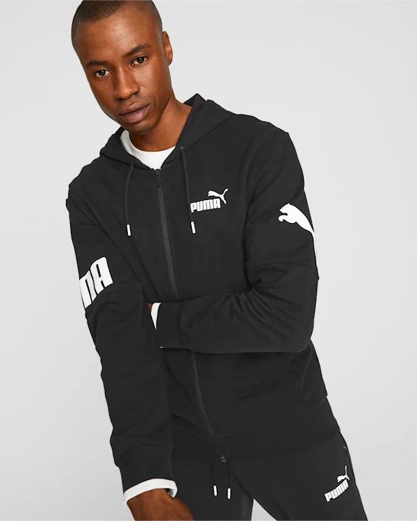 Product: PUMA - Felpa da uomo nera con cappuccio e zip frontale (1 of 4)