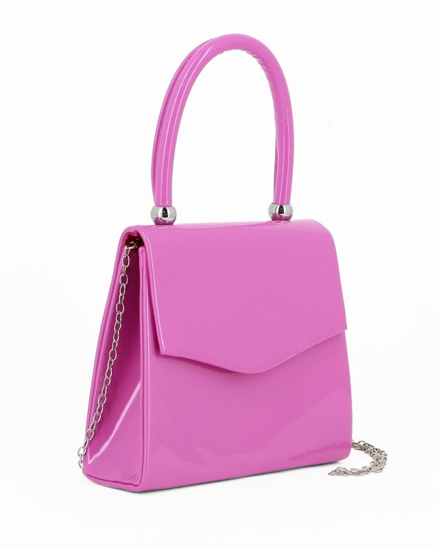 Product: MISS GLOBO - Pochette un manico fuxia in vernice con patta (1 of 4)