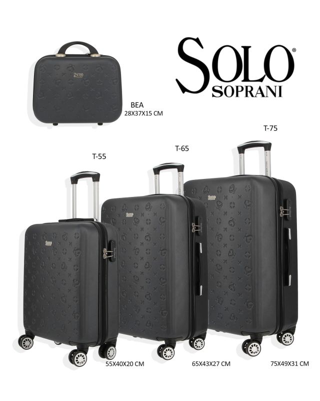 Product: SOLO SOPRANI - TROLLEY NERO IN ABS 4 RUOTE DOPPIE CON STAMPA LOGO (1 of 6)