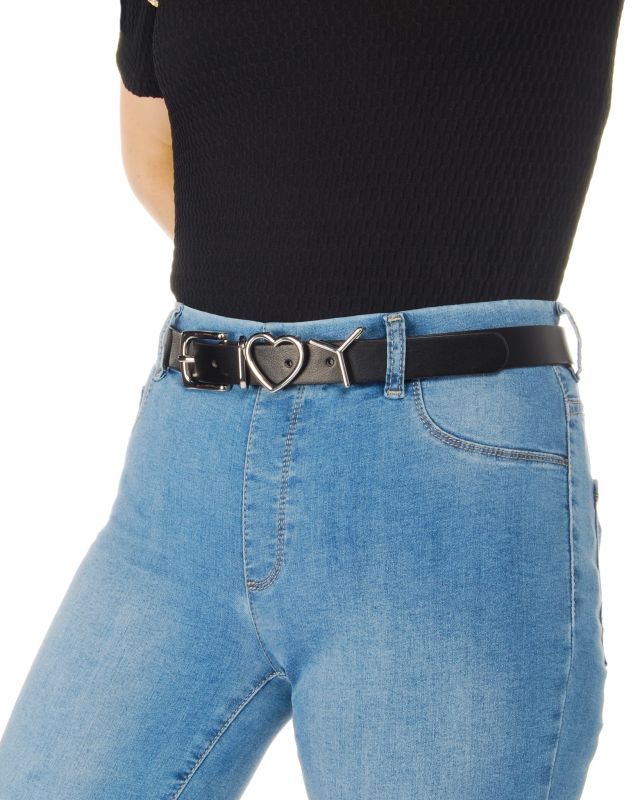 Product: CARRERA - Cinta da donna nera con cuore in metallo (1 of 2)