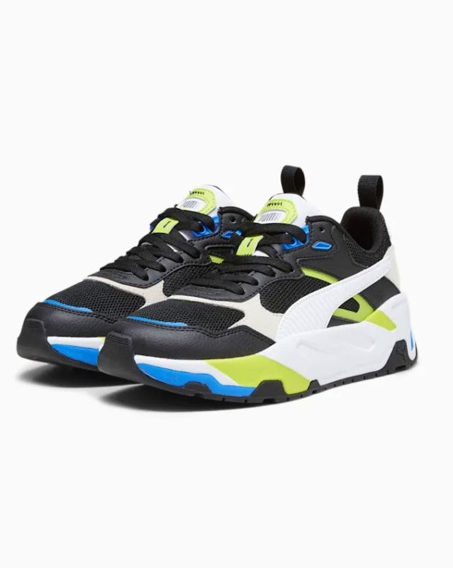 Product: PUMA - Sneaker nera e bianca con dettagli verde lime e blu, numerata 36/39 - TRINITY JR (1 of 6)