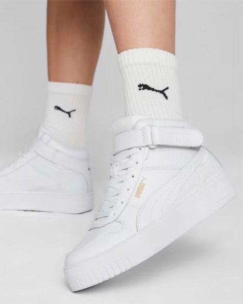 Product: PUMA - Sneaker alta da donna bianca in VERA PELLE con strappo - CARINA STREET MID (1 of 5)