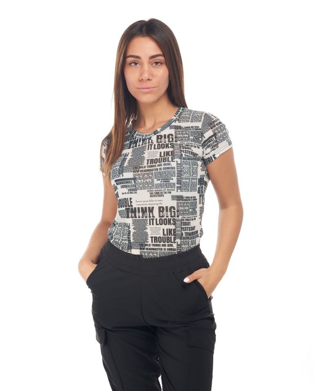 Product: MY JEWELS - DONNA TSHIRT MANICA CORTA RETE STAMPA (1 of 4)