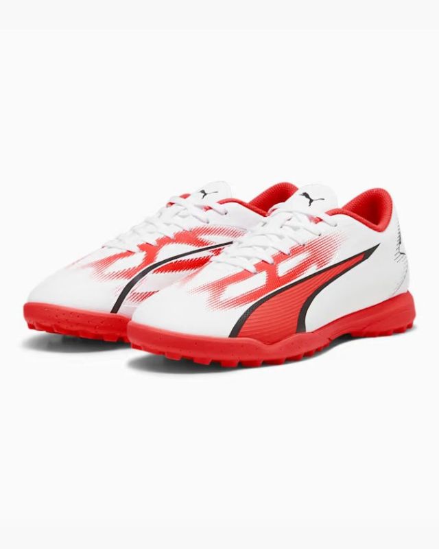 Product: PUMA - Scarpa da calcetto bianca e rossa, numerata 35/38,5 - ULTRA PLAY TT JR (1 of 6)