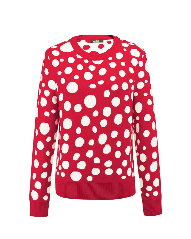 Product: BACHATA - Maglia pullover rossa con pois bianchi (1 of 2)