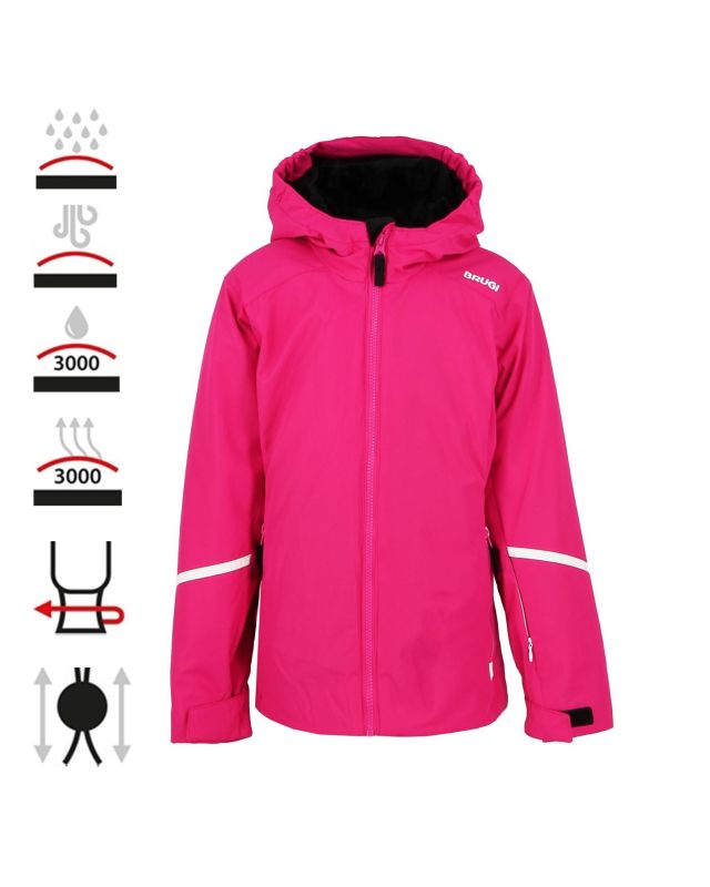 Product: BRUGI - Giacca da sci bambina blu impermeabile antivento e traspirante con cappuccio (1 of 8)