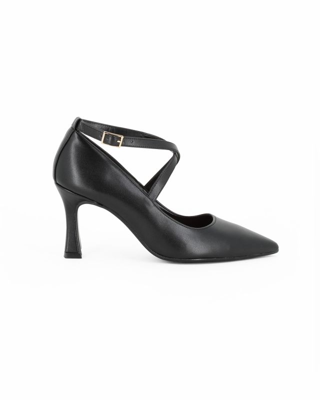 Product: MISS GLOBO COLLECTION - Décolleté nera con cinturino incrociato e  tacco 8CM, MADE ITALY (1 of 4)