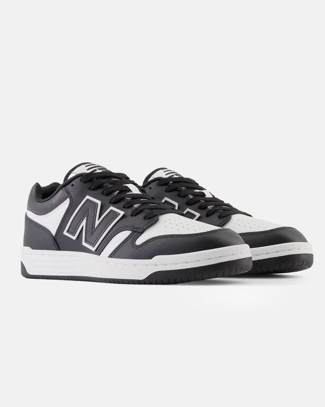 Product: NEW BALANCE 480 - Sneaker da uomo nera e bianca in VERA PELLE con soletta in memory foam - BB480LBA (1 of 6)