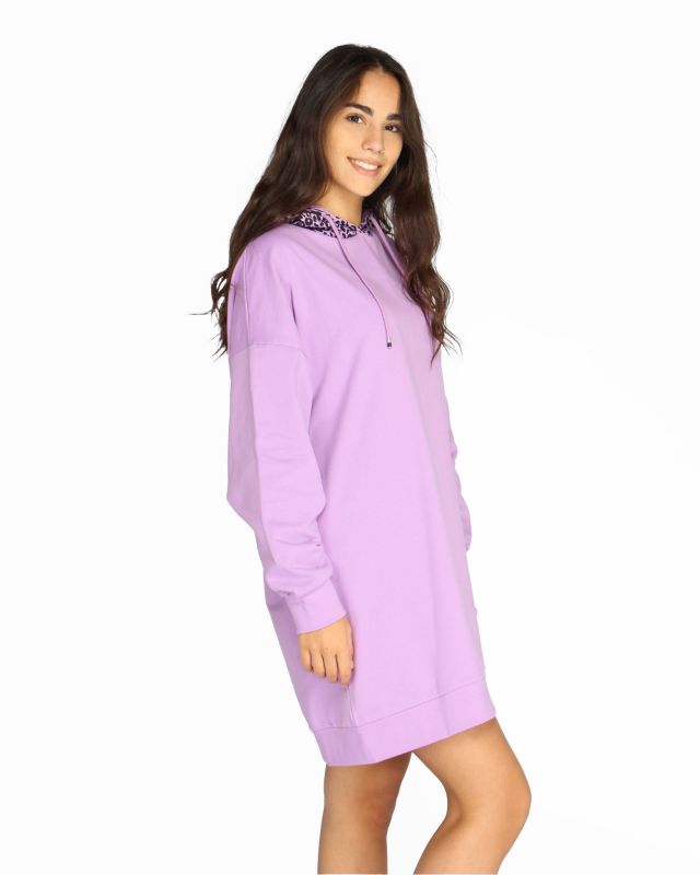 Product: GIVOVA - Vestitino da donna lilla con cappuccio maculato (1 of 4)