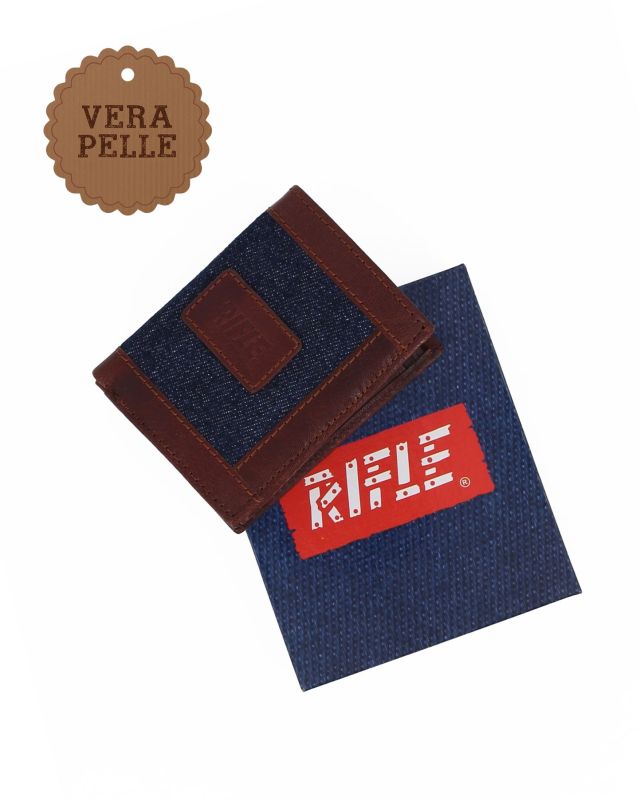 Product: RIFLE - Portafoglio da uomo jeans/cuoio in VERA PELLE (1 of 4)