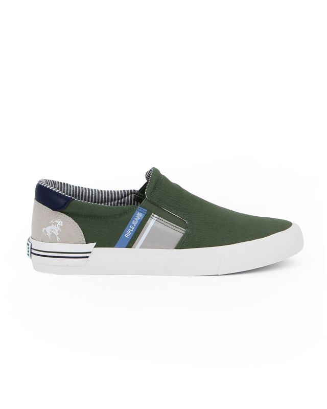 Product: RIFLE - Scarpa con elastici, verde con inserti blu e beige (1 of 4)