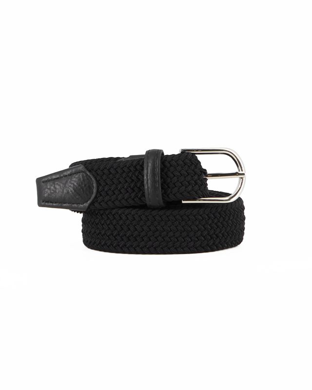 Product: NAZARENO GABRIELLI - Cinta nera junior, intrecciata ed elasticizzata (1 of 3)