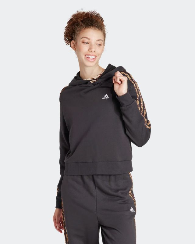 Product: ADIDAS - FELPA CON CAPPUCCIO DA DONNA ANIMAL HD SWT BLACK-BEIGE - IR9313 (1 of 3)