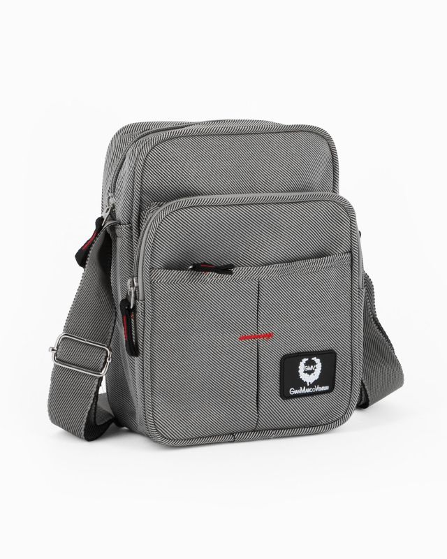 Product: GIANMARCO VENTURI - Borsello grigio con due tasche frontali e una tasca posteriore (1 of 16)