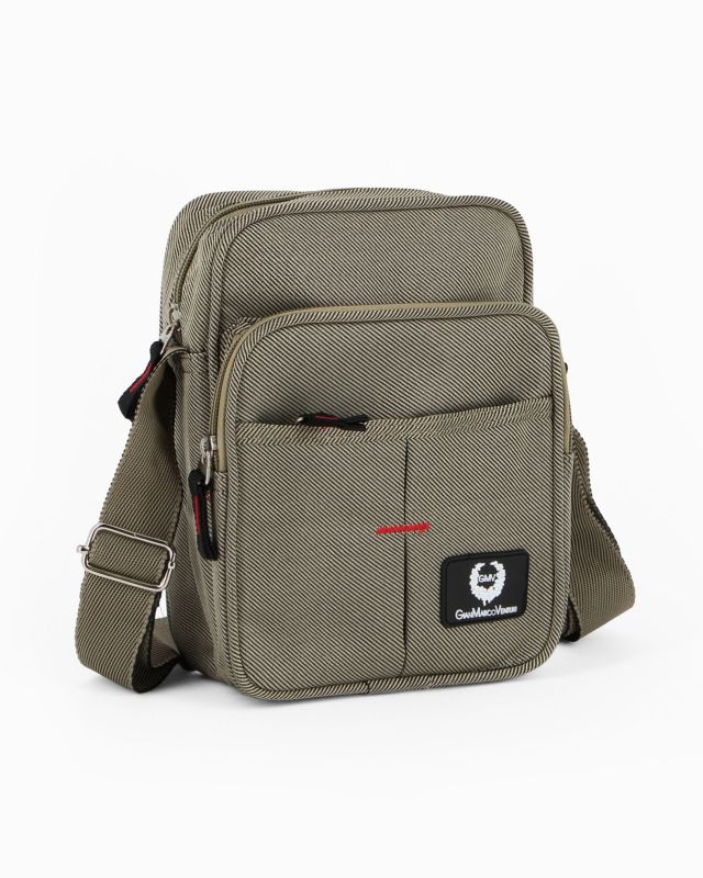 Product: GIANMARCO VENTURI - Borsello beige con due tasche frontali e una tasca posteriore (1 of 4)