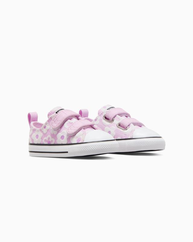 Product: CONVERSE - Scarpa rosa in tela da bambino con dettagli floreali in rilievo, numerata 21/26 - CHUCK TAYLOR ALLA STAR OX (1 of 6)