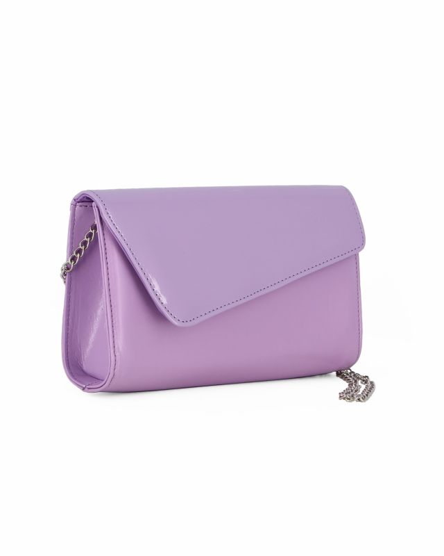 Product: ANNES NICOLE - Pochette lilla con patta in vernice, MADE IN ITALY (1 of 4)