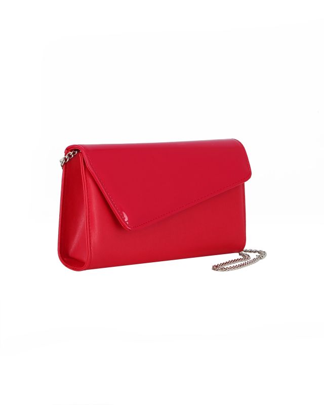 Product: ANNES NICOLE - Pochette rossa con patta in vernice, MADE IN ITALY (1 of 4)