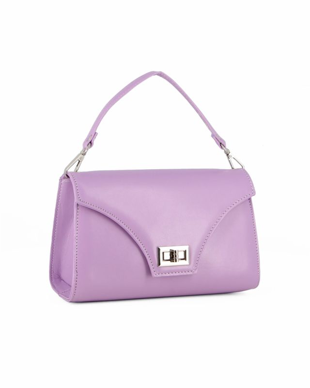 Product: ANNES NICOLE - Pochette lilla un manico con patta e chiusura a girello, MADE IN ITALY (1 of 5)