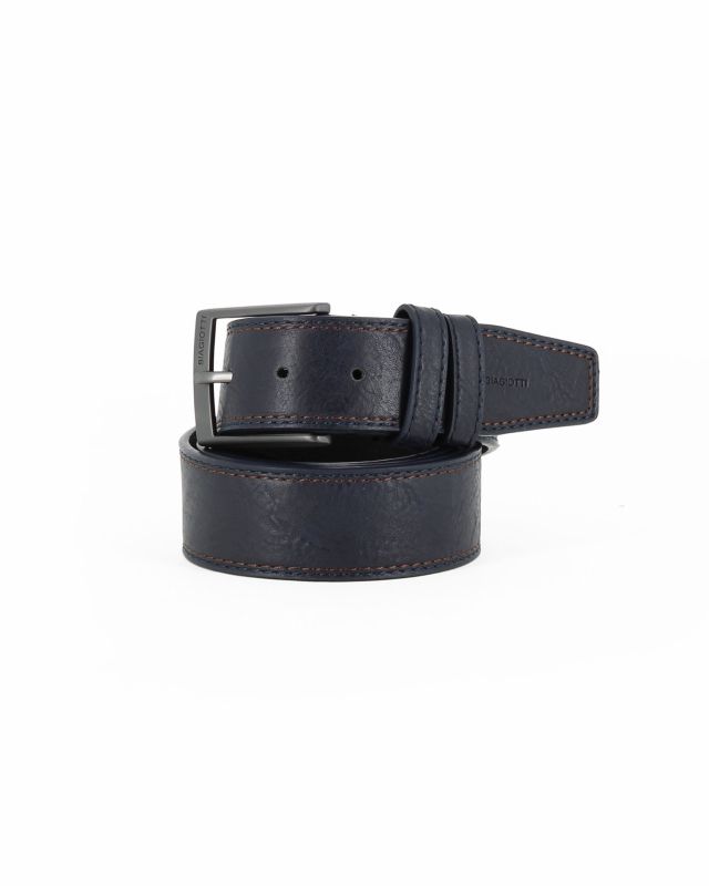 Product: LAURA BIAGIOTTI - Cinta blu da uomo con fodera in VERA PELLE (1 of 3)