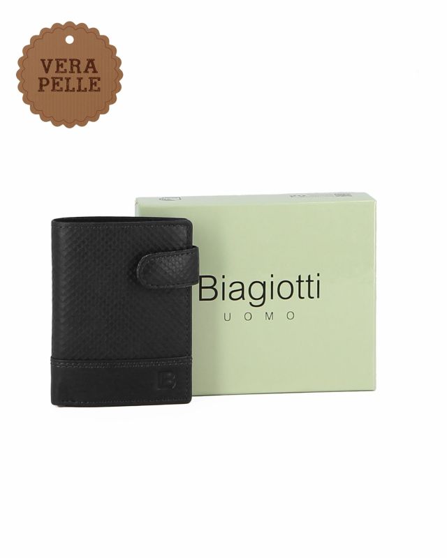 Product: LAURA BIAGIOTTI - Portafoglio nero da uomo in VERA PELLE (1 of 4)