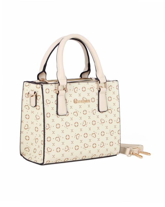 Product: SOLO SOPRANI - Borsa due manici beige loggata con tre scomparti principali, tracolla removibile (1 of 5)