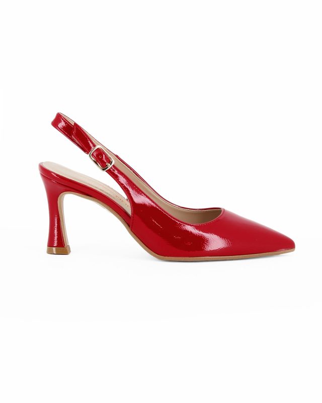 Product: MISS GLOBO - Décolleté slingback rossa lucida tacco 7,5cm - MADE IN ITALY (1 of 4)