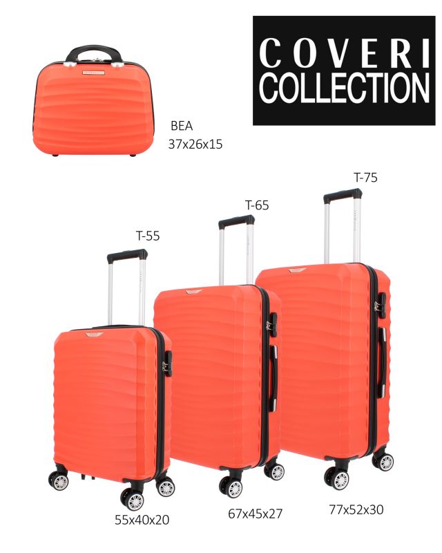 Product: COVERI COLLECTION - TROLLEY ARANCIONE FLUO IN ABS 4 RUOTE CON COMBINAZIONE TSA (1 of 6)