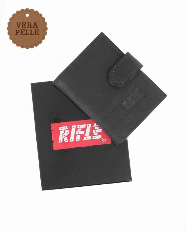 Product: RIFLE - Portafoglio nero in VERA PELLE con zip posteriore (1 of 3)