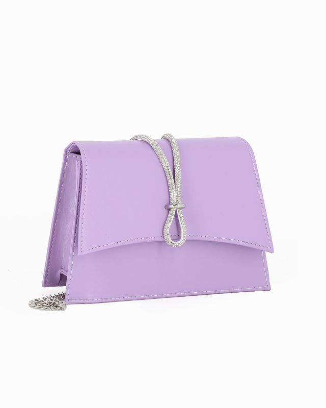 Product: ANNES NICOLE - Pochette lilla con cinturino in strass sulla patta, MADE IN ITALY (1 of 4)